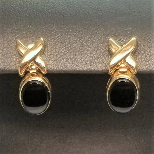 Onyx Earrings in 14K Yellow Gold Chipper's Jewelry Bonney Lake, WA