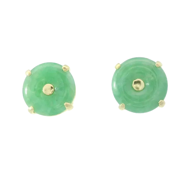 14K Yellow Gold 'B' Jade/Jadeite Treated Earrings Chipper's Jewelry Bonney Lake, WA