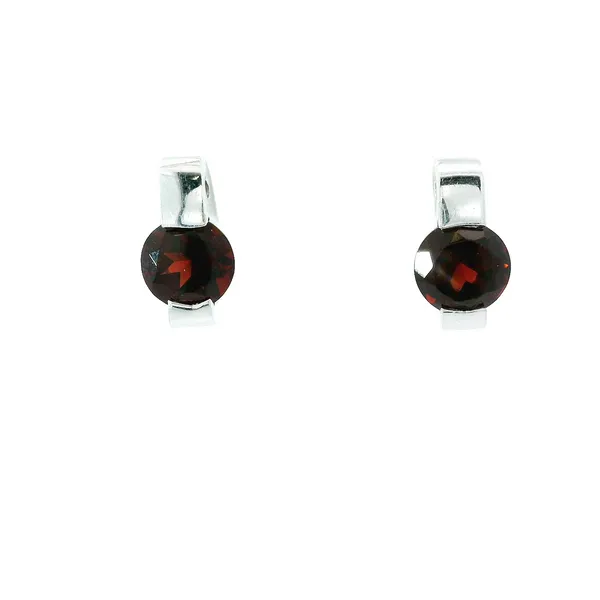 14K White Gold Garnet Stud Earrings Chipper's Jewelry Bonney Lake, WA