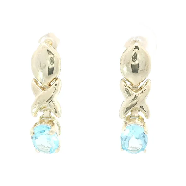 14K White Gold Blue Topaz Dangle Earrings Chipper's Jewelry Bonney Lake, WA