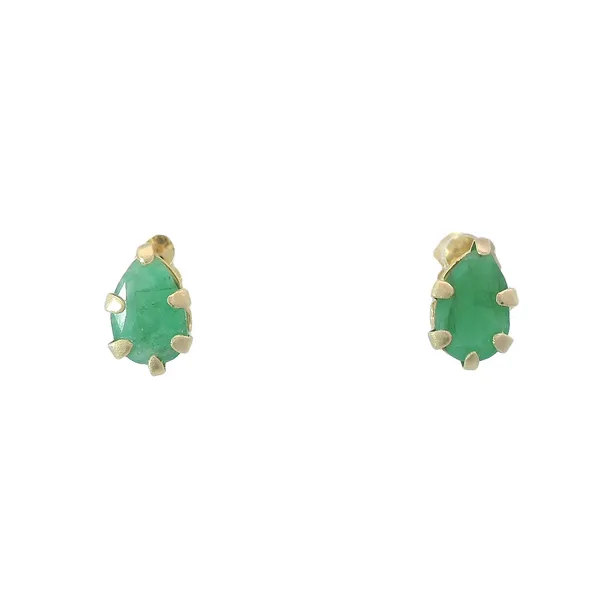 14K Yellow Gold Oval Emerald Earrings Chipper's Jewelry Bonney Lake, WA