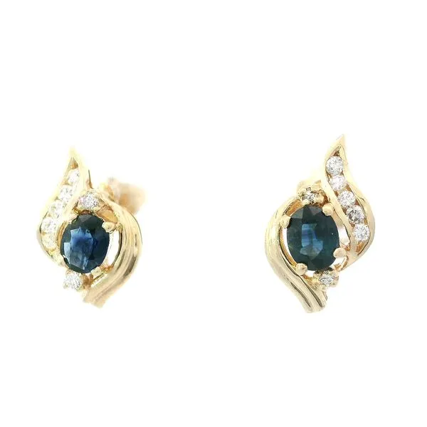 14Kt Yellow Gold Sapphire & Diamond Earrings Chipper's Jewelry Bonney Lake, WA