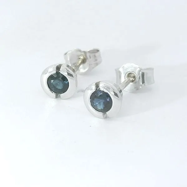 14K Yellow Gold Round Sapphire Earrings Chipper's Jewelry Bonney Lake, WA