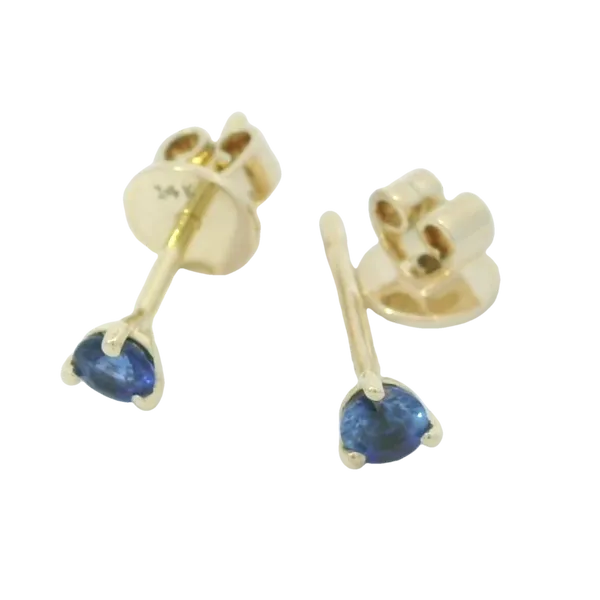 14K Yellow Gold Blue Sapphire Martini Earrings Chipper's Jewelry Bonney Lake, WA