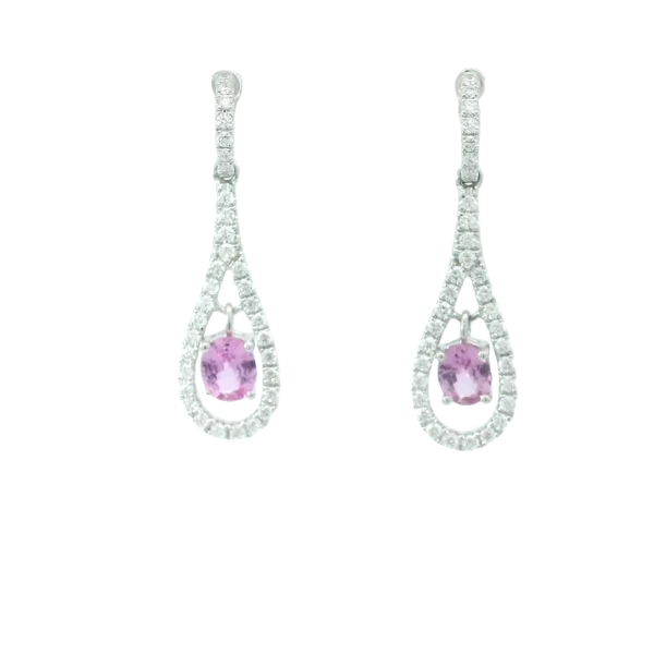 14K White Gold Pink Sapphire Earrings Chipper's Jewelry Bonney Lake, WA