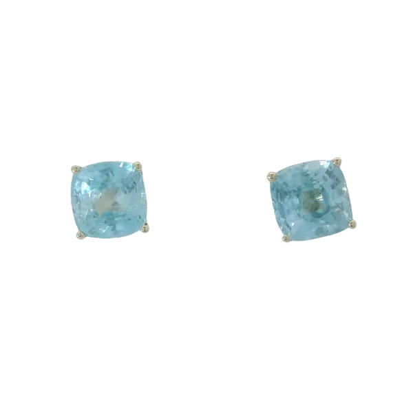 14K Yellow Gold Blue Zircon Stud Earrings Chipper's Jewelry Bonney Lake, WA