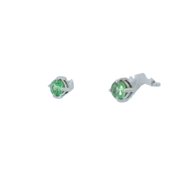 14K White Gold Green Garnet Stud Earrings Image 4 Chipper's Jewelry Bonney Lake, WA
