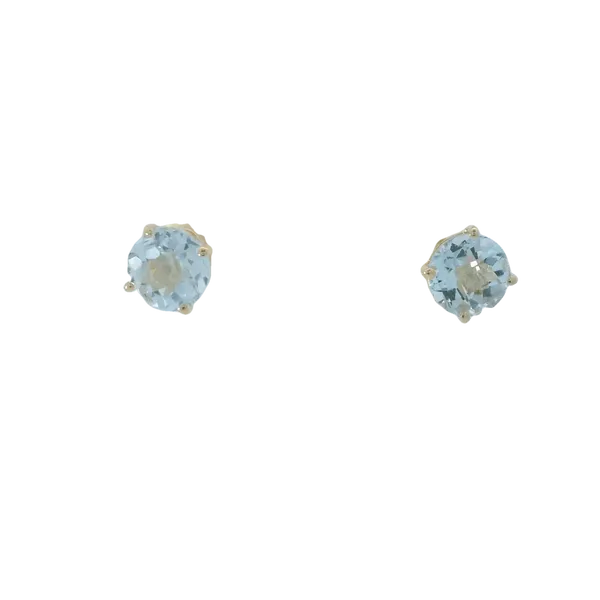 14K Yellow Gold Aquamarine Stud Earrings Chipper's Jewelry Bonney Lake, WA