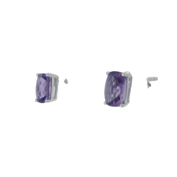 14K White Gold Amethyst Stud Earrings Image 2 Chipper's Jewelry Bonney Lake, WA