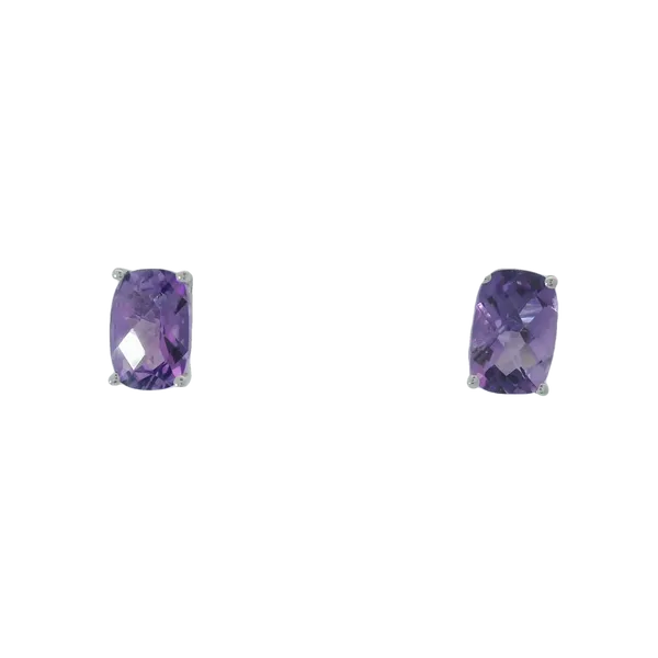 14K White Gold Amethyst Stud Earrings Chipper's Jewelry Bonney Lake, WA