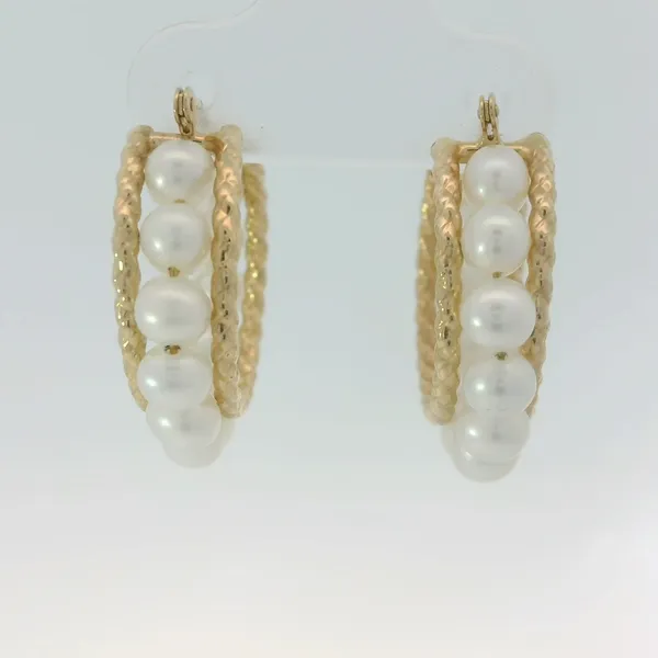 14KY Pearl Hoop Earrings Chipper's Jewelry Bonney Lake, WA