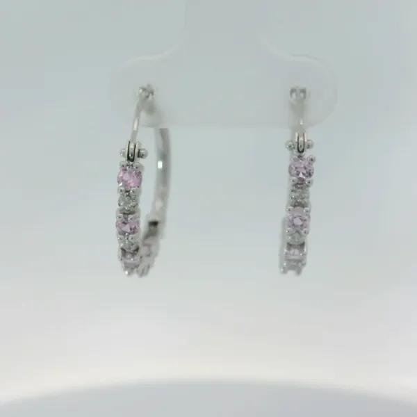 14KW Pink Sapphire/Diamond Earrings Image 3 Chipper's Jewelry Bonney Lake, WA