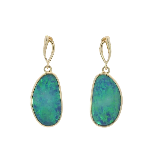14KY Opal Doublet Dangle Earrings Image 2 Chipper's Jewelry Bonney Lake, WA