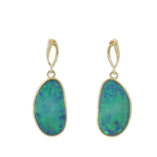 14KY Opal Doublet Dangle Earrings Chipper's Jewelry Bonney Lake, WA