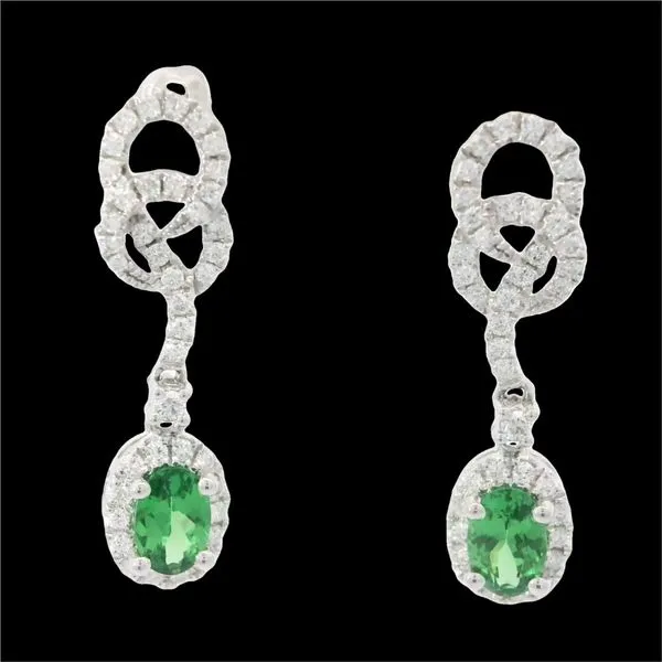 14KW Tsavorite Garnet Diamond Drop Earrings Chipper's Jewelry Bonney Lake, WA