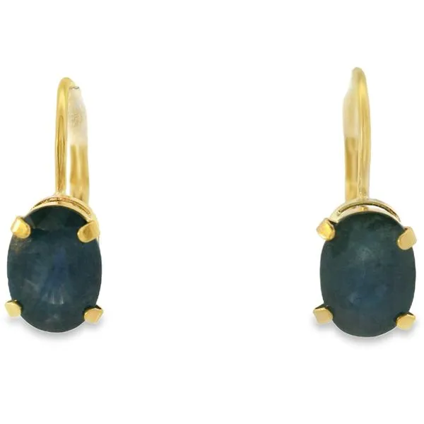 14KY 7x5 Sapphire Leverback Earrings Chipper's Jewelry Bonney Lake, WA
