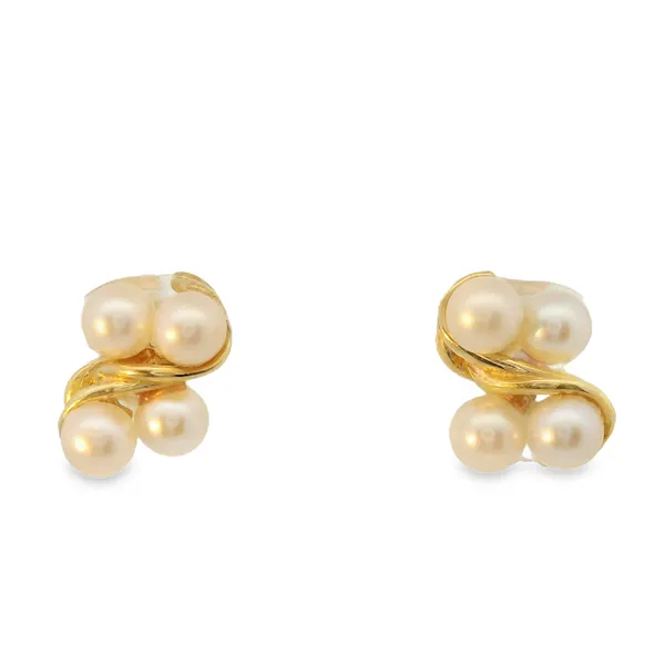 14KY Triple Pearl Stud Earrings Chipper's Jewelry Bonney Lake, WA