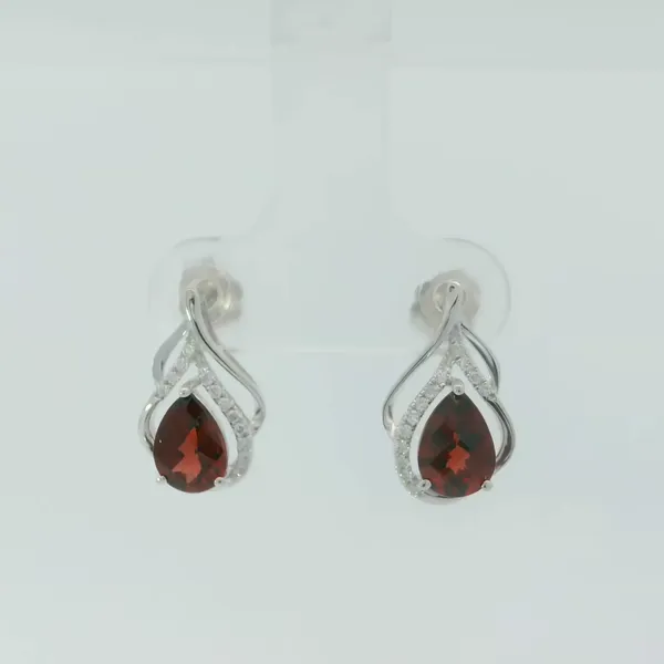 14KW 5x7 Garnet Diamond Stud Earrings Chipper's Jewelry Bonney Lake, WA