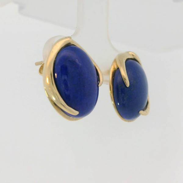 14K Yellow Gold Blue Lapis Earrings Image 2 Chipper's Jewelry Bonney Lake, WA