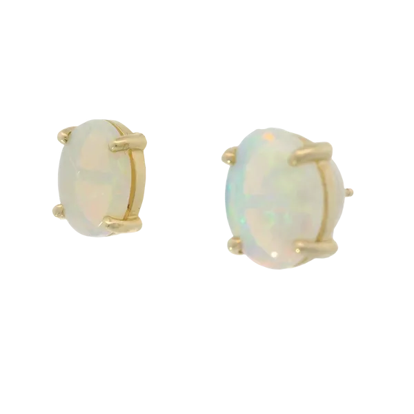 14KY 9x7 Opal Stud Earrings Image 3 Chipper's Jewelry Bonney Lake, WA