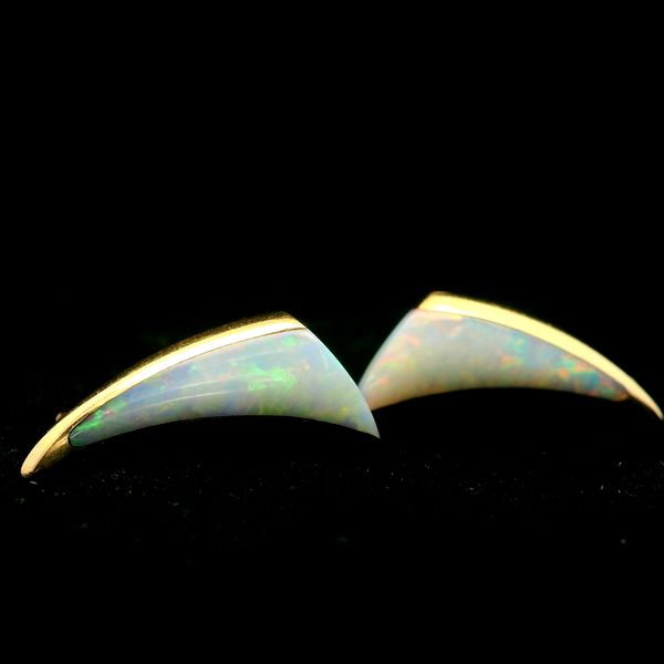 14K Yellow Gold Vintage Opal Earrings Image 3 Chipper's Jewelry Bonney Lake, WA