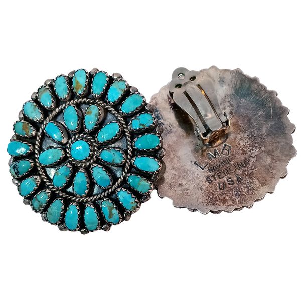 Sterling Silver Turquoise Navaho Clip-on Earrings Image 2 Chipper's Jewelry Bonney Lake, WA