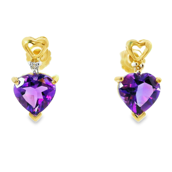 10KY Gold Amethyst and Diamond Earrings. Chipper's Jewelry Bonney Lake, WA