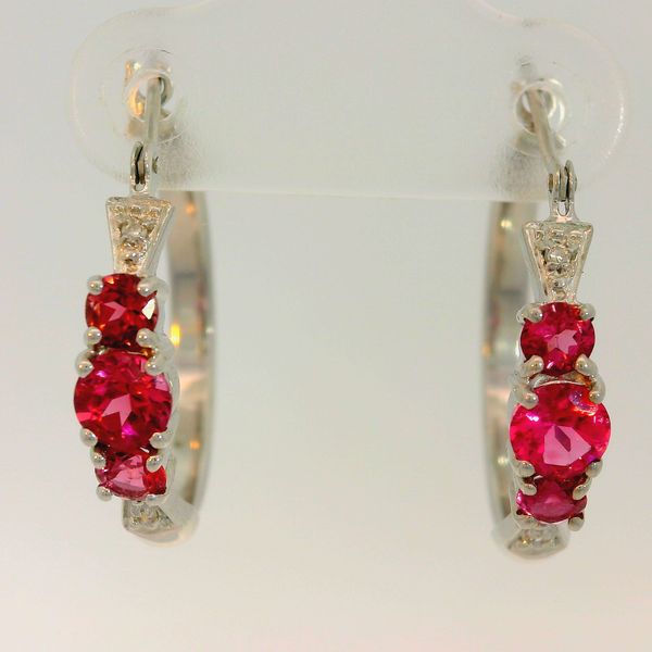 14KW Tourmaline and Diamond Hoop Earrings Chipper's Jewelry Bonney Lake, WA
