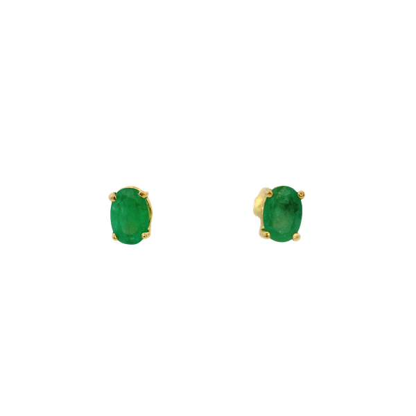 14KY Emerald Stud Earrings Approximately 1.09ctw w/ Screw Backs Chipper's Jewelry Bonney Lake, WA