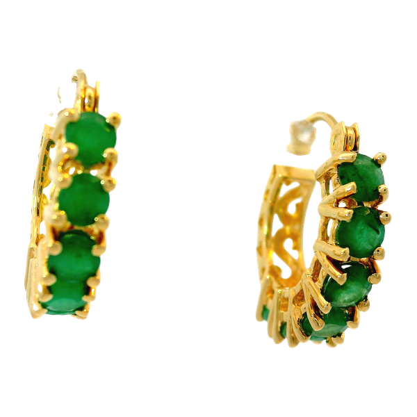 14KY Emerald Huggie Hoops. Chipper's Jewelry Bonney Lake, WA