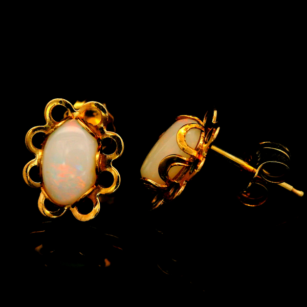 14KY Opal Stud Earrings w/ Friction Backs. Chipper's Jewelry Bonney Lake, WA