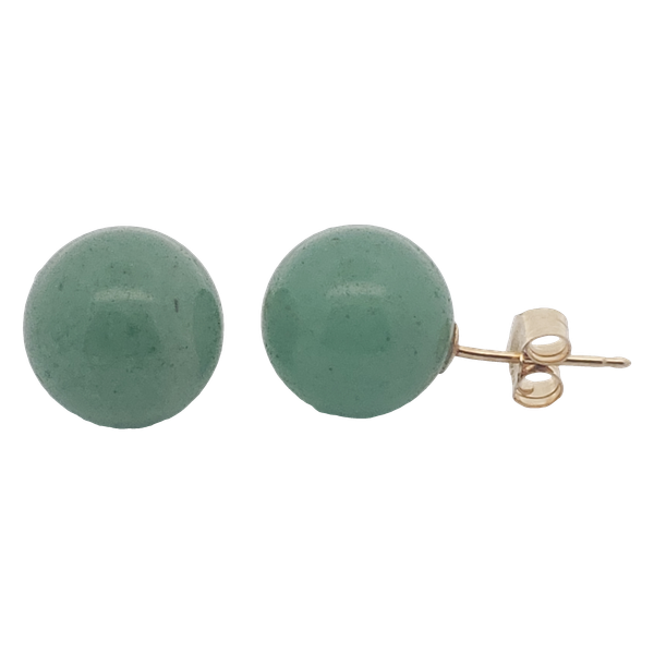 14KY w/10mm Dyed Green Quartz Beads.  Earring Have Friction Backs. Chipper's Jewelry Bonney Lake, WA