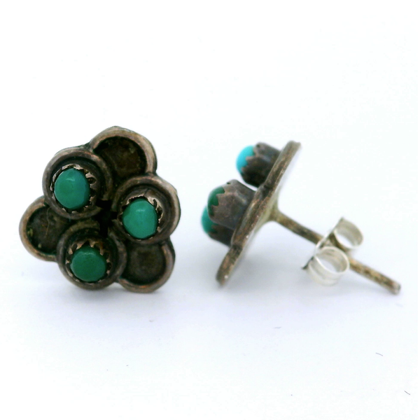 Vintage Sterling Silver Native American Style Turquoise Earrings Chipper's Jewelry Bonney Lake, WA
