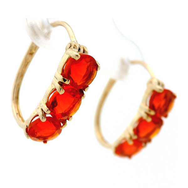 10KY Fire Opal Hoop Earrings Chipper's Jewelry Bonney Lake, WA