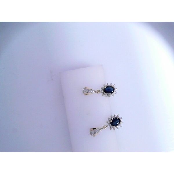 14KW Blue Sapphire and Diamond Dangle Earrings w/Friction Backs Chipper's Jewelry Bonney Lake, WA
