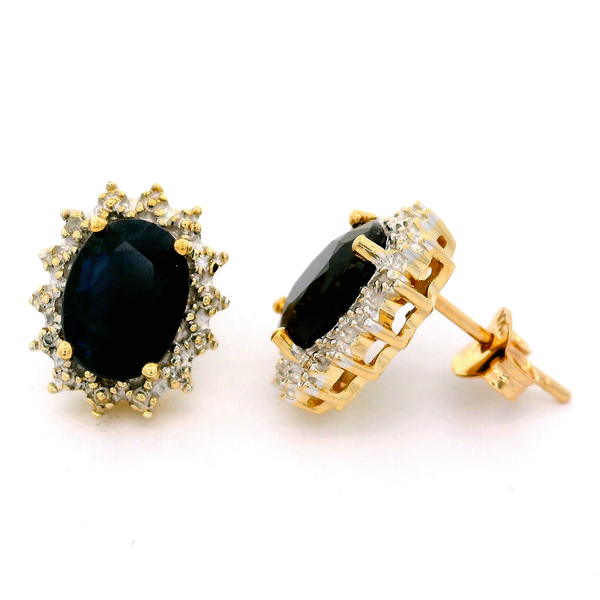10KY Blue Sapphire and Diamond Earrings. Chipper's Jewelry Bonney Lake, WA
