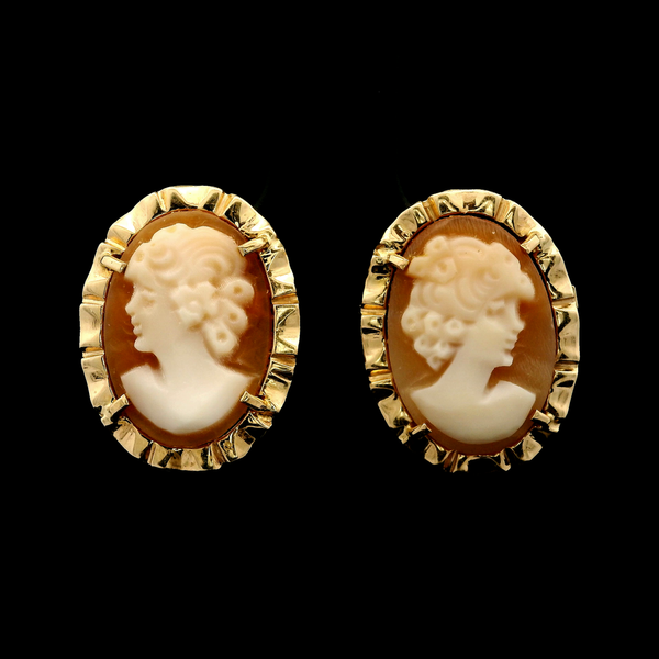 14KY Cameo Stud Earrings. Chipper's Jewelry Bonney Lake, WA