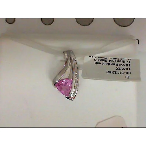 10K White Gold Trillion Pink Stone Pendant Chipper's Jewelry Bonney Lake, WA