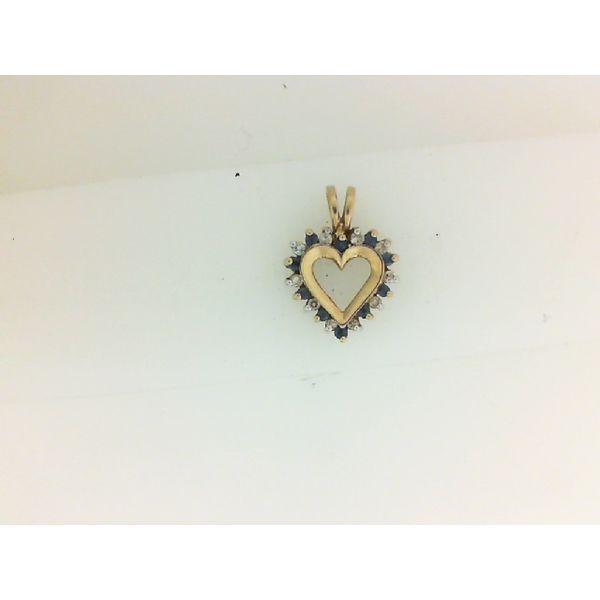 10K Yellow Gold Sapphire and Diamond Heart Pendant Chipper's Jewelry Bonney Lake, WA