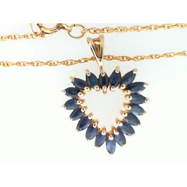 10K Yellow Gold Sapphire Heart Pendant Chipper's Jewelry Bonney Lake, WA