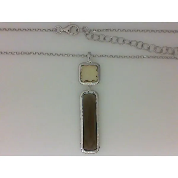 Sterling Silver Rhod Smoky Quartz and Honey Citrine Pendant Chipper's Jewelry Bonney Lake, WA