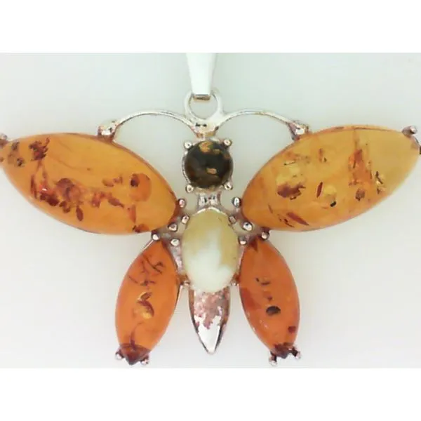 Sterling Silver Baltic Amber Butterfly Pendant Chipper's Jewelry Bonney Lake, WA
