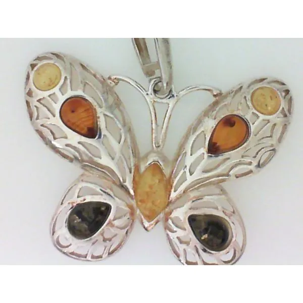 Sterling Silver Baltic Amber Butterfly Pendant Chipper's Jewelry Bonney Lake, WA
