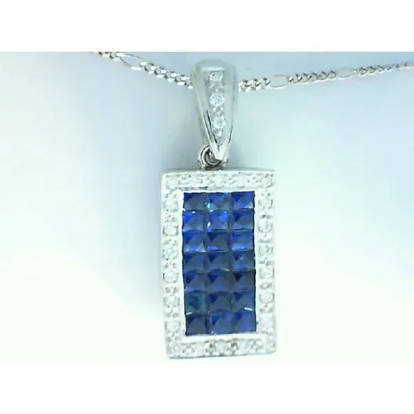 18K White Gold Diamond and Sapphire Pendant Chipper's Jewelry Bonney Lake, WA