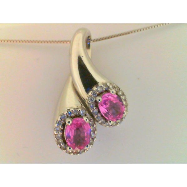 14K White Gold Pink Sapphire Pendant Chipper's Jewelry Bonney Lake, WA