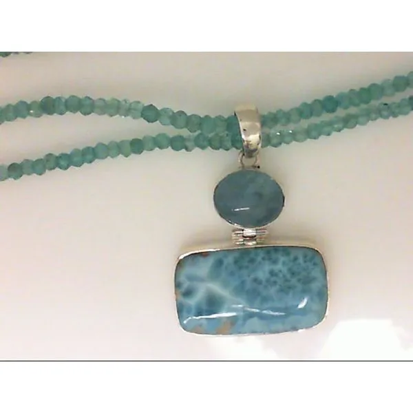 Larimar and Aquamarine Pendant Chipper's Jewelry Bonney Lake, WA
