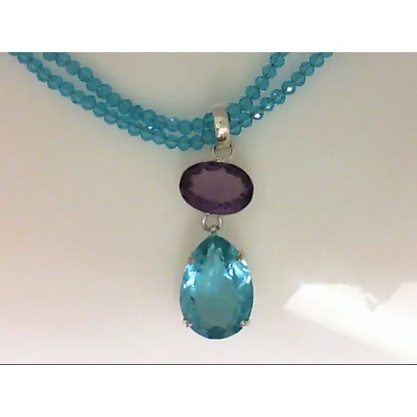 Quartz & Amethyst on Bead Necklace Pendant Chipper's Jewelry Bonney Lake, WA