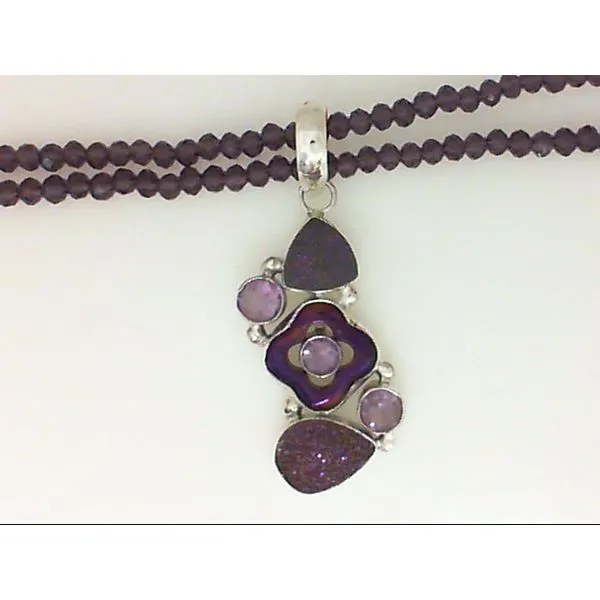Amethyst Druzy and Beaded Necklace Chipper's Jewelry Bonney Lake, WA