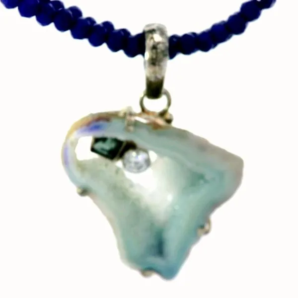 Blue Druzy on Beaded Necklace Chipper's Jewelry Bonney Lake, WA