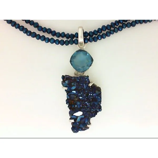 Sterling Silver Blue Druzy Necklace 001 230 01136 Chipper s Jewelry Bonney Lake WA